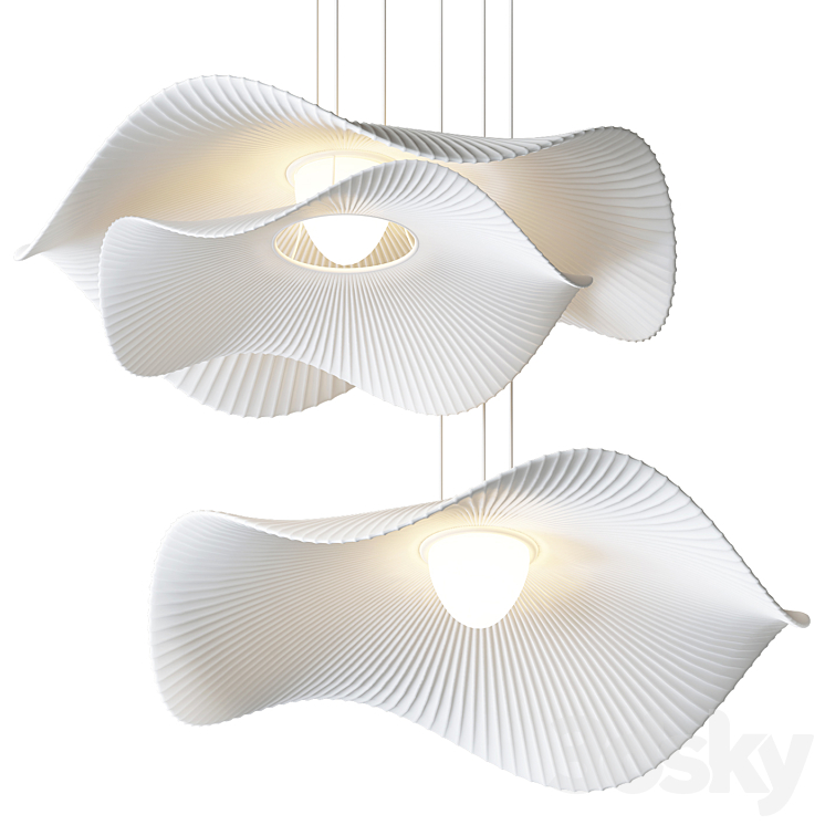 Lotus Leaf Pendant Light 3DS Max Model - thumbnail 1