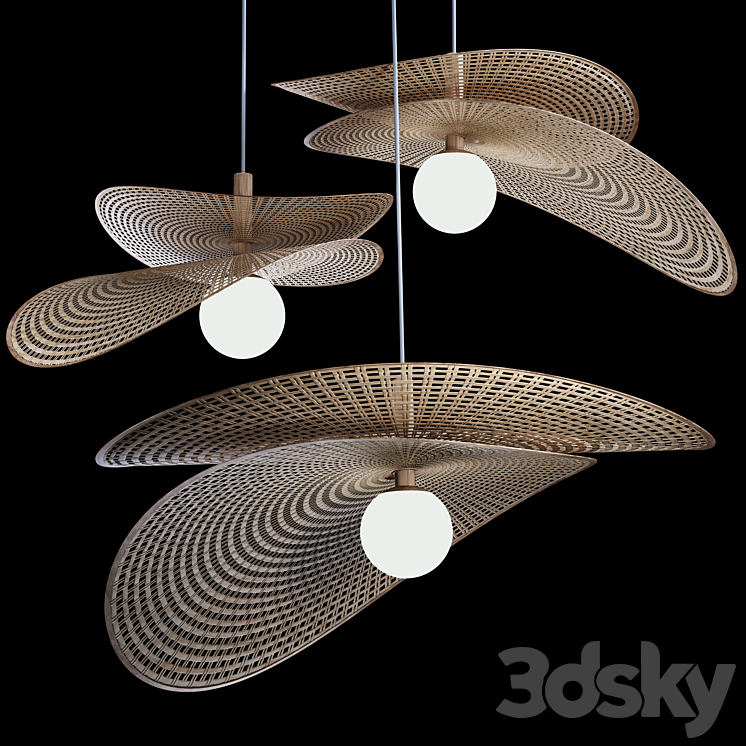 Luciole Rattan Pendant Light by La Vie 3DS Max Model - thumbnail 1