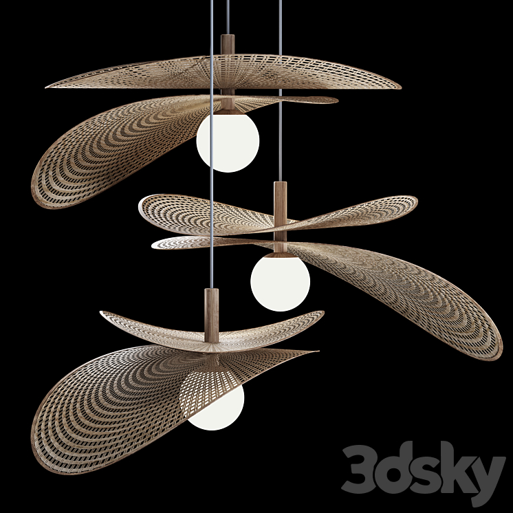 Luciole Rattan Pendant Light by La Vie 3DS Max Model - thumbnail 2