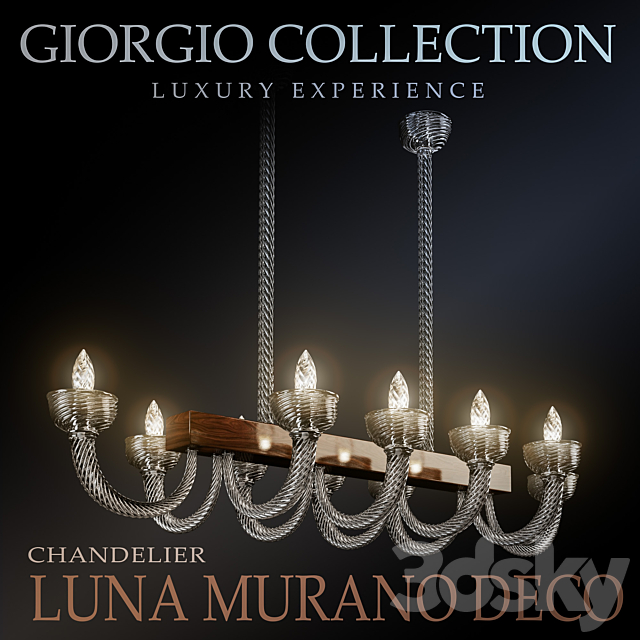 Luna Murano Deco Chandelier 3DSMax File - thumbnail 1