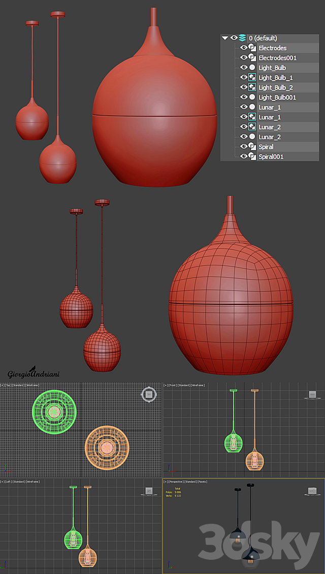 Lunar Light Round Pendant 3DSMax File - thumbnail 3