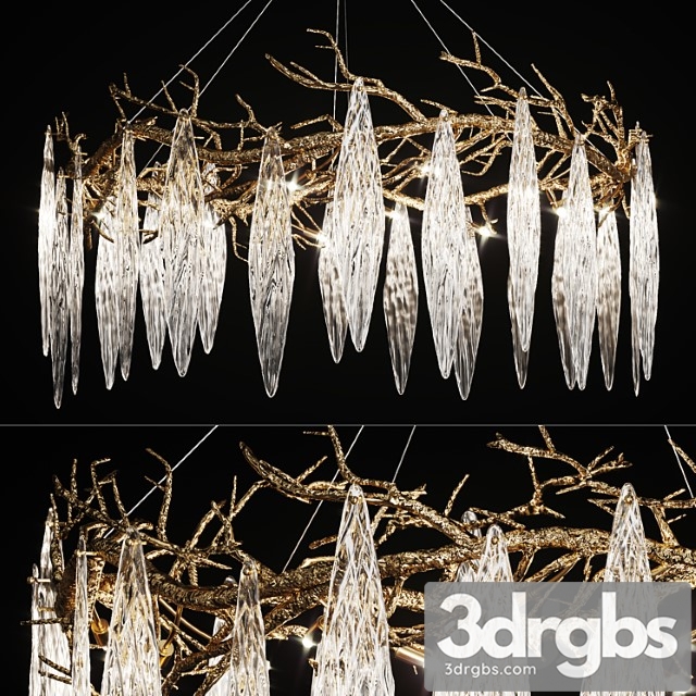 Luxury chandelier with glass plates autumn - thumbnail 1