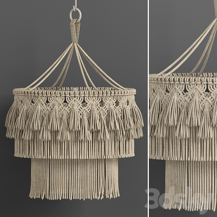 macrame chandelier 02 3DS Max Model - thumbnail 1