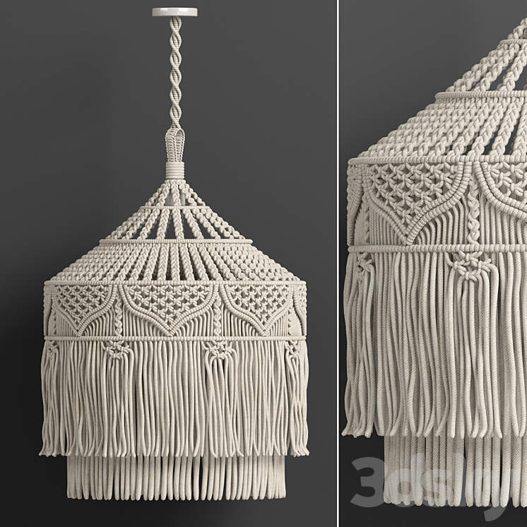 macrame chandelier 05 3DS Max Model - thumbnail 1