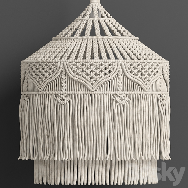 macrame chandelier 05 3DS Max Model - thumbnail 2