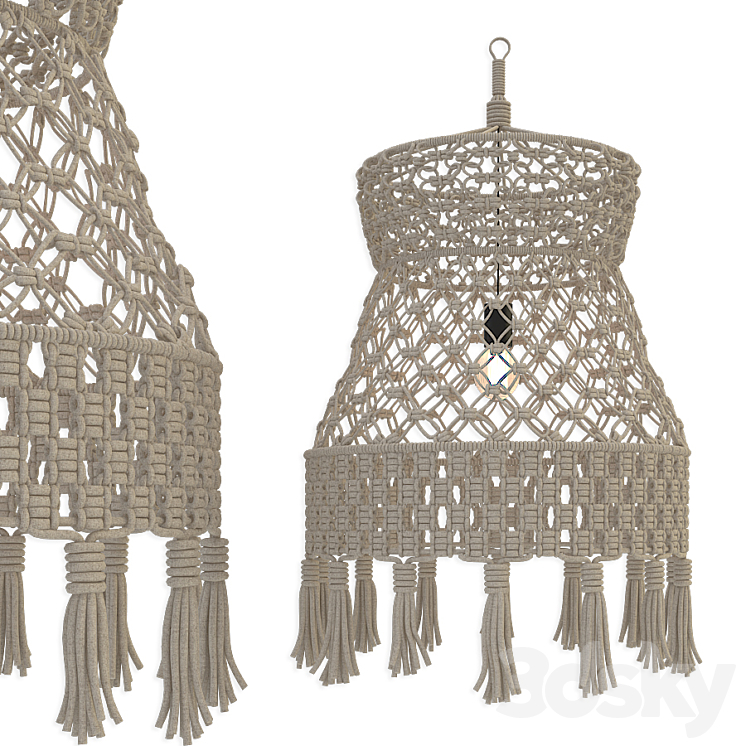 Macrame Lampshade Pendant 2 3DS Max Model - thumbnail 1