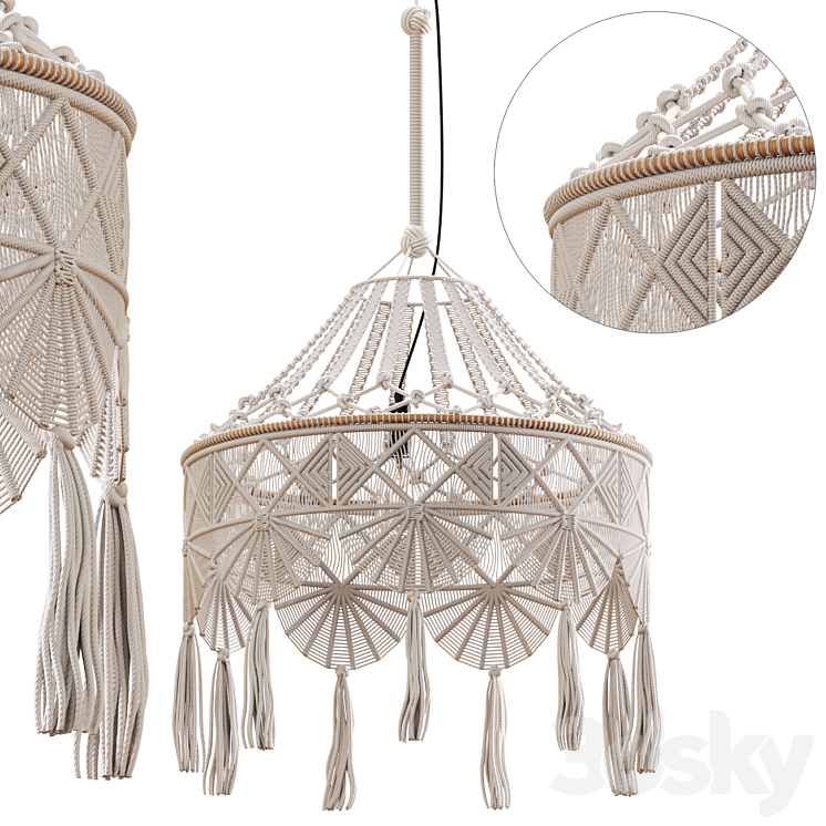 Macrame pendant lights Aliexpress 133 corona 3DS Max Model - thumbnail 1