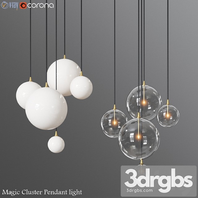 Magic cluster pendant light 3dsmax Download - thumbnail 1