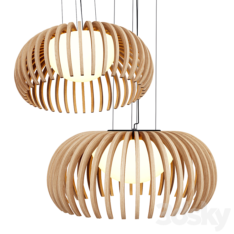 Makris Bollicina Wood Lamps 3DS Max Model - thumbnail 1