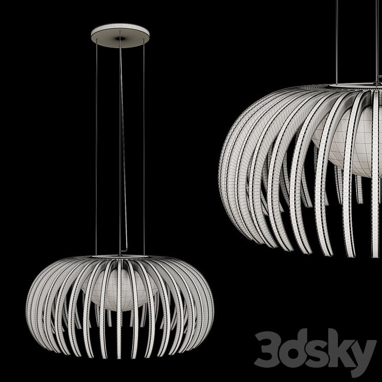 Makris Bollicina Wood Lamps 3DS Max Model - thumbnail 2