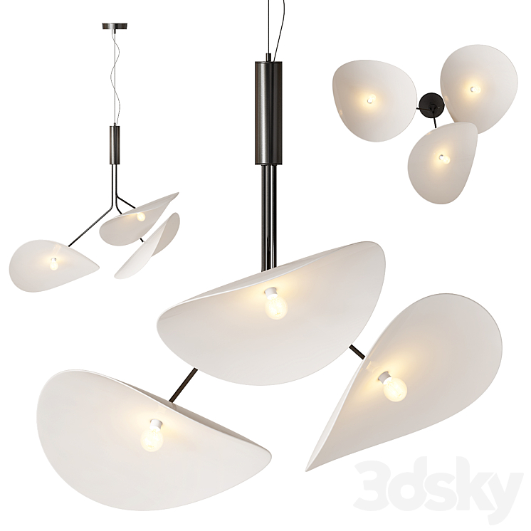 MANTA TRIPLE Pendant Light 3DS Max Model - thumbnail 1