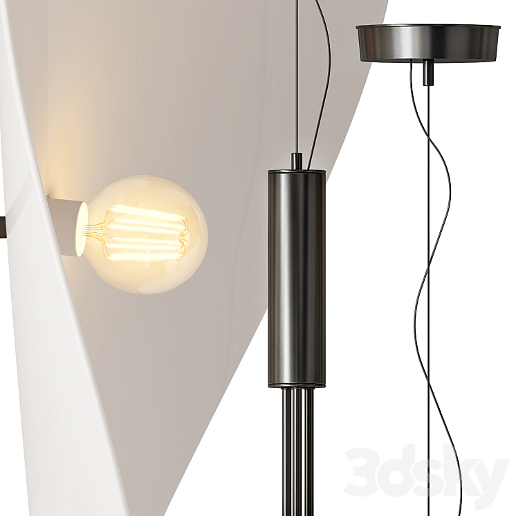 MANTA TRIPLE Pendant Light 3DS Max Model - thumbnail 2