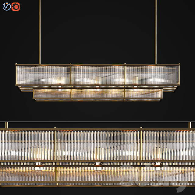 Marais Linear Chandelier 60 3DSMax File - thumbnail 1