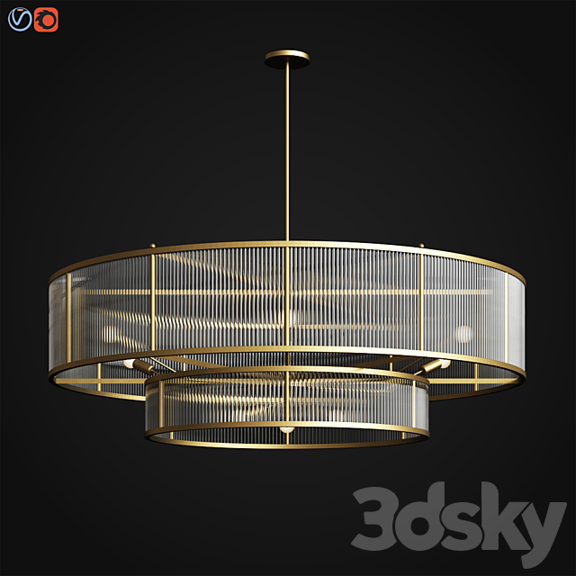 Marais Round Chandelier 72 Restoration Hardware 3DSMax File - thumbnail 1