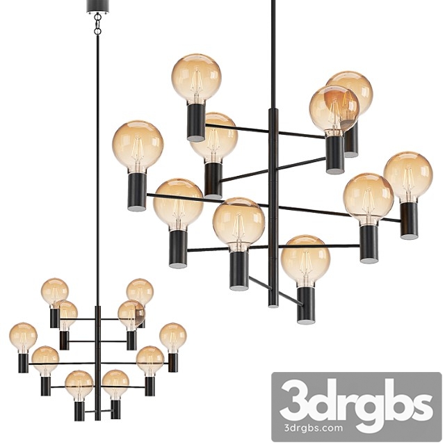 Markslöjd paris pendant 10l black chandelier 3dsmax Download - thumbnail 1