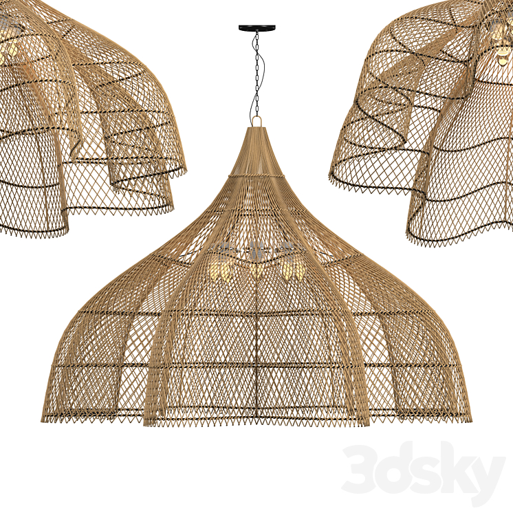 Matador Wicker Chandelier X-Large 3DS Max Model - thumbnail 1