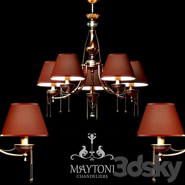 Maytoni CL0100-05-R 3DS Max Model - thumbnail 1