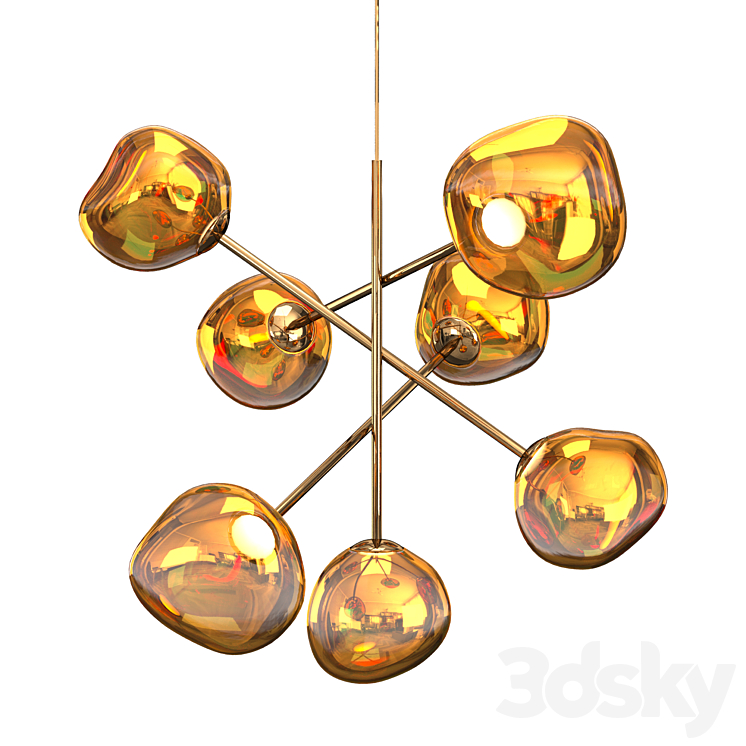 MELT LED CHANDELIER GOLD LARGE 3DS Max Model - thumbnail 1