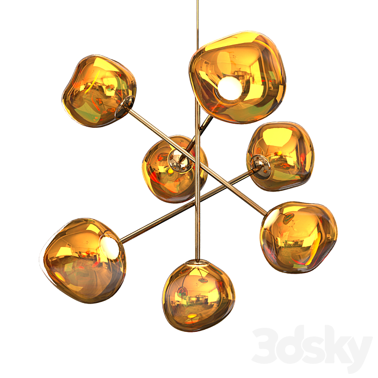 MELT LED CHANDELIER GOLD LARGE 3DS Max Model - thumbnail 2