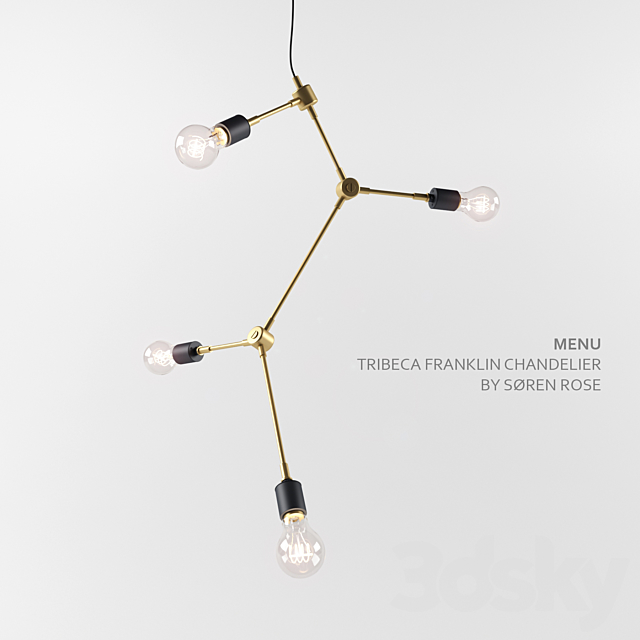 Menu Tribeca Franklin Chandelier 3DS Max Model - thumbnail 2