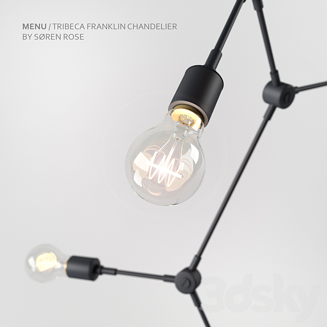 Menu Tribeca Franklin Chandelier 3DS Max Model - thumbnail 3