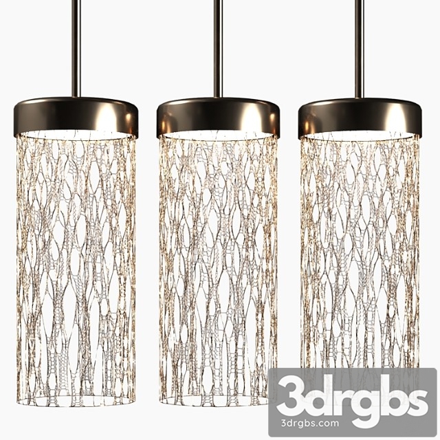 Metal Pendant Lamp With Three Plafonovs 3dsmax Download - thumbnail 1