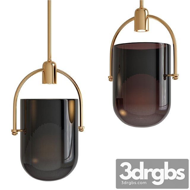 Mid century modern chic 1 light pendant with mouth-blown 3dsmax Download - thumbnail 1