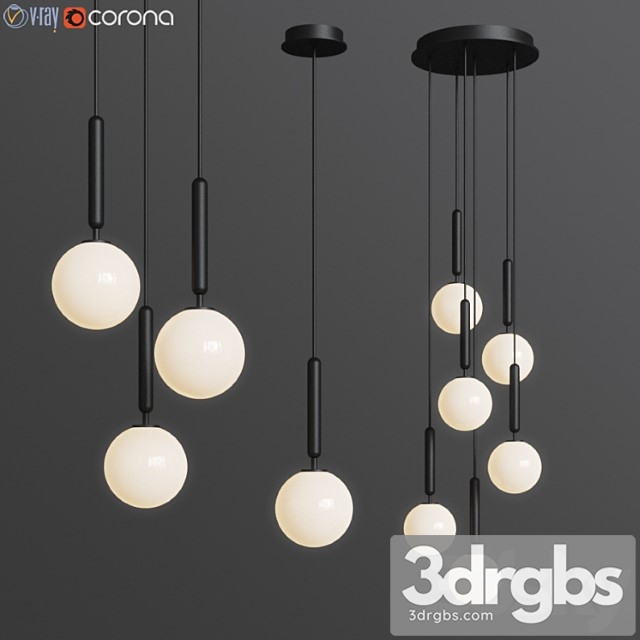 Miira nuura pendant & chandelier light 3dsmax Download - thumbnail 1