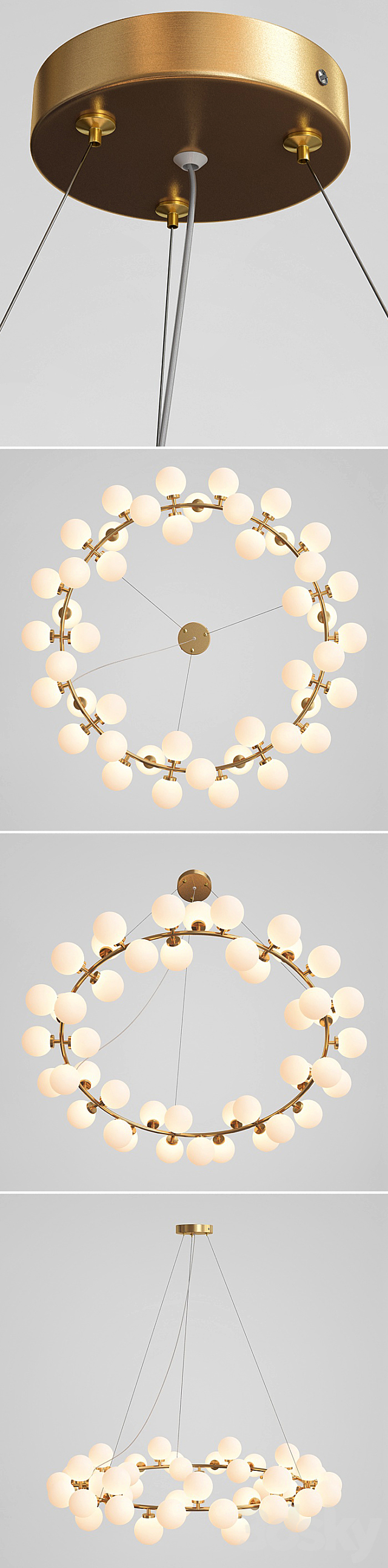 Milk Bubble Round Chandelier 3DS Max Model - thumbnail 2