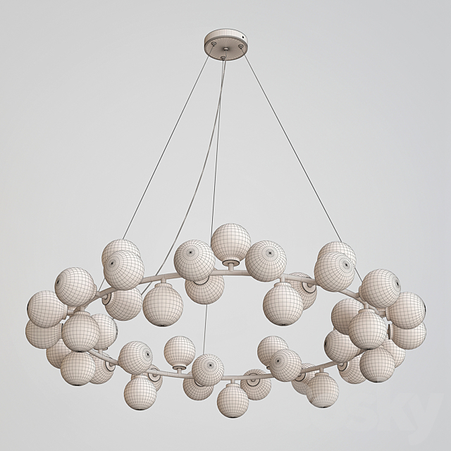 Milk Bubble Round Chandelier 3DS Max Model - thumbnail 3