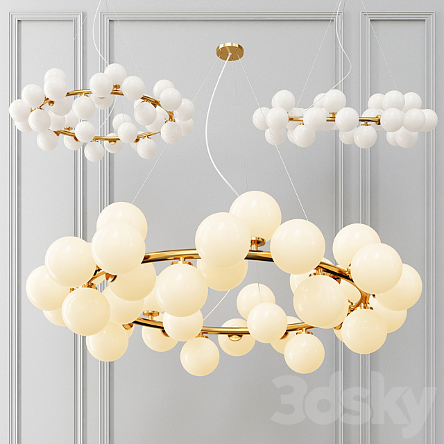 Milk Bubble Round chandelier 3DSMax File - thumbnail 1