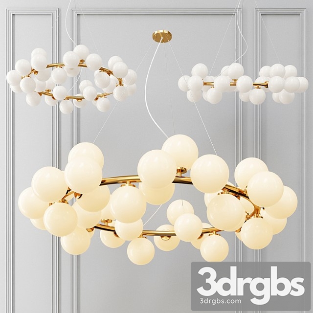 Milk bubble round chandelier - thumbnail 1