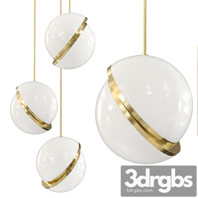 Mini crescent 3 piece chandelier suspension - thumbnail 1