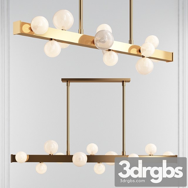 Mini Hinsdale 12 Light Sputnik Linear Led Chandelier 3dsmax Download - thumbnail 1