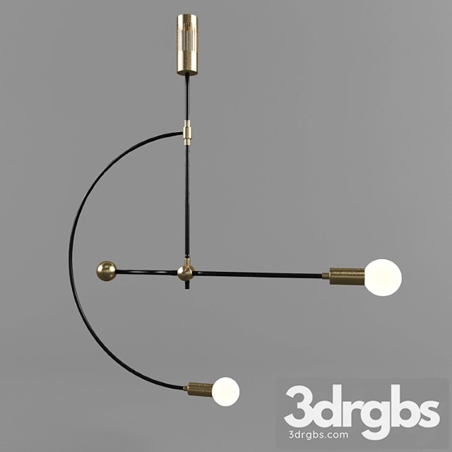 Miro? – brass chandelier – mid century modern - thumbnail 1