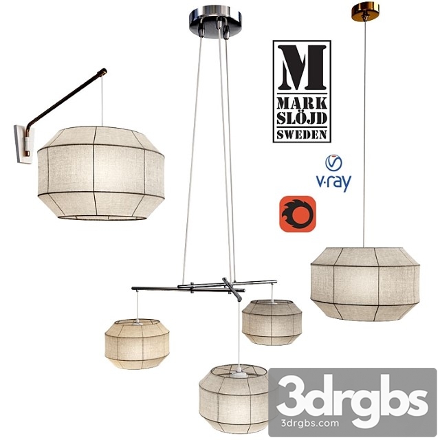 Model corse wall and ceiling light from markslojd sweden. 3dsmax Download - thumbnail 1