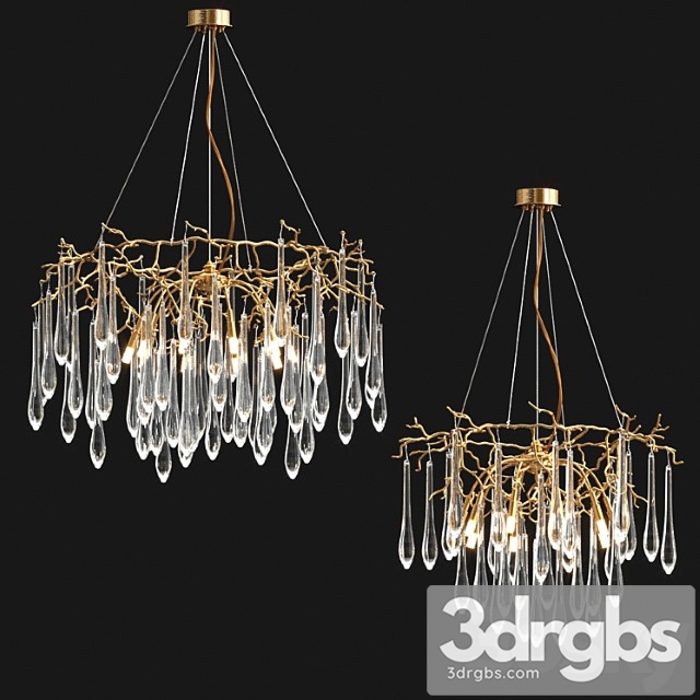 Modern branching chandelier 2 types - thumbnail 1