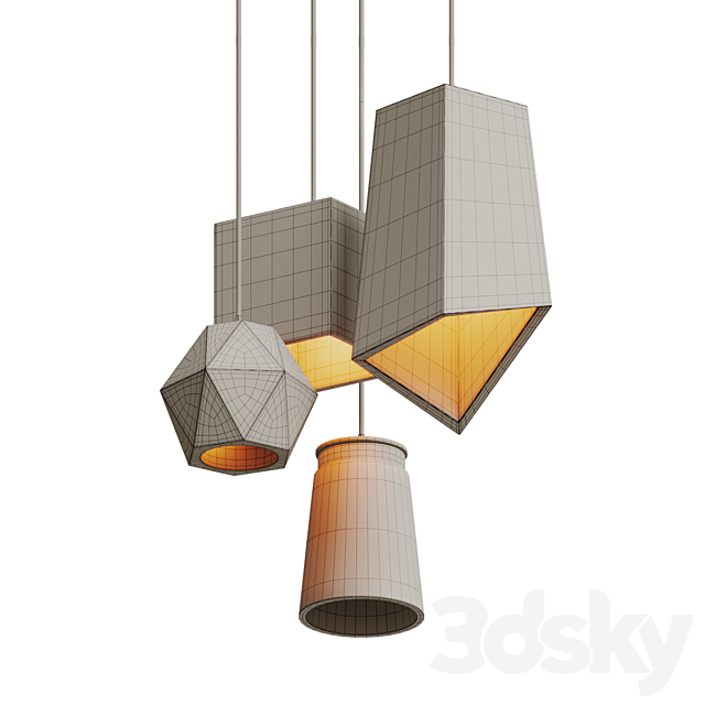 Modern Cement Lights 3DS Max Model - thumbnail 6