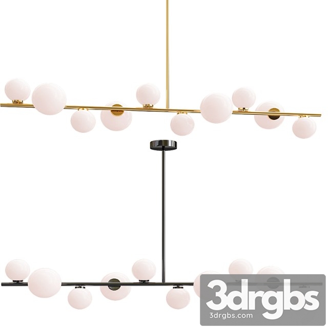 Modern chandelier led gold black bar - thumbnail 1