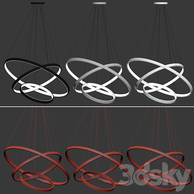 Modern Chandeliers Rings 3DS Max Model - thumbnail 2