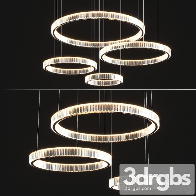 Modern Crystal Chandelier Set 3dsmax Download - thumbnail 1