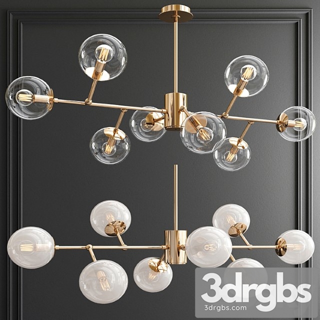 Modern espalier branching globe chandelier - thumbnail 1