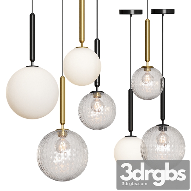 Modern Glass Ball Led Pendant Lamp 3dsmax Download - thumbnail 1