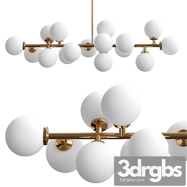 Modern led chandelier light fitting 3dsmax Download - thumbnail 1