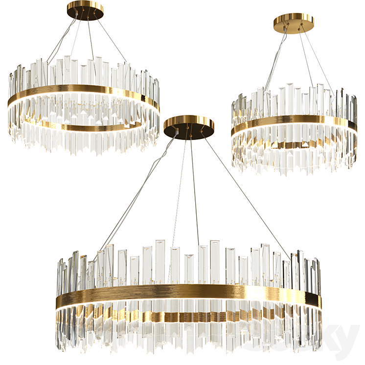 Modern Luxury Crystal Chandelier 3DS Max Model - thumbnail 3