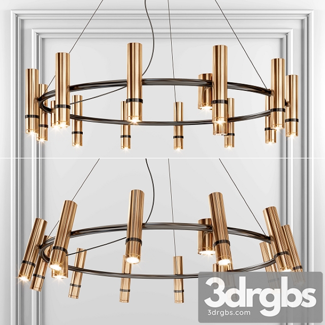 Modern Metal Chandelier03 3dsmax Download - thumbnail 1