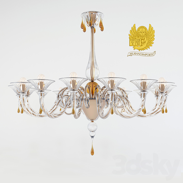 Modern Murano chandelier 3DSMax File - thumbnail 1