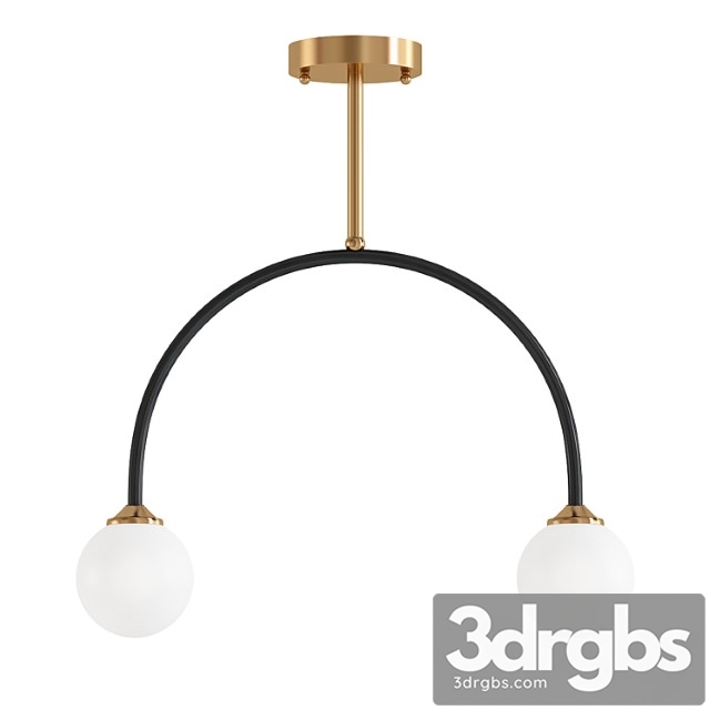 Modern simple 2 light arched brass - thumbnail 1