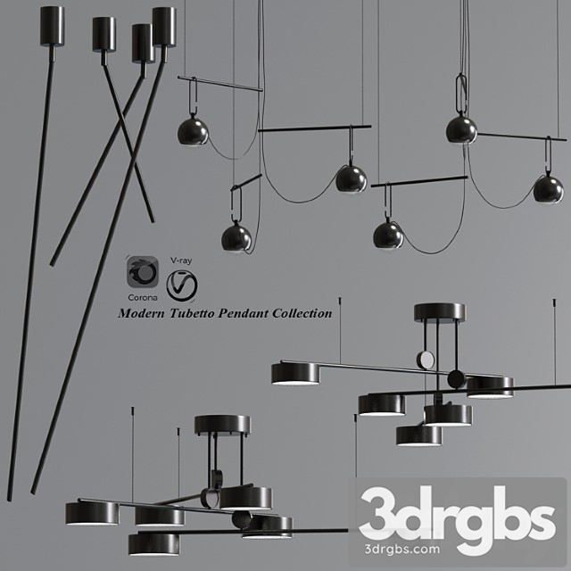 Modern tubetto pendant collection 3dsmax Download - thumbnail 1