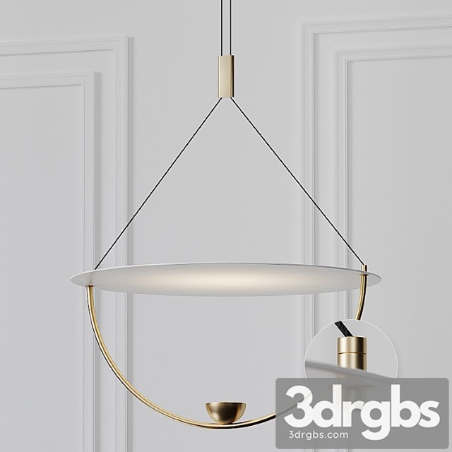 Modern white 16 inch led pendant chandelier on-off 3dsmax Download - thumbnail 1